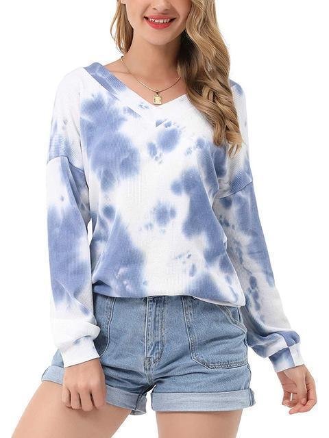 Tie-dye Casual Long Sleeve Sweater - Shop Trendy Women's Clothing | LoverChic