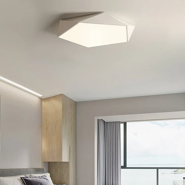 Nordic Minimalist Creative Geometric LED Three Color Dimming Ceiling Lamp - Appledas