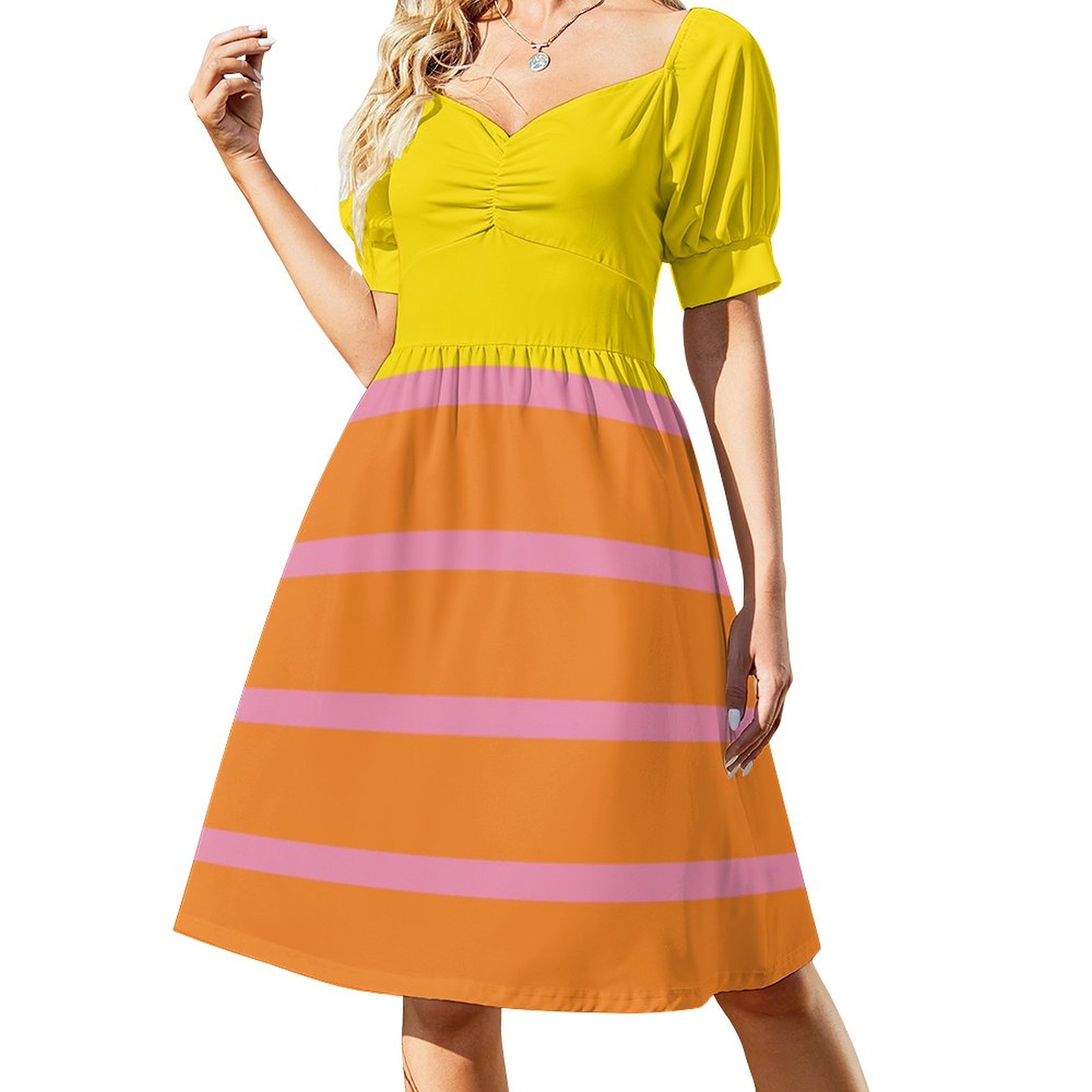 blue dress for baby girl Honey Belle Mila Yellow Bird Print Skort Dress - Size M