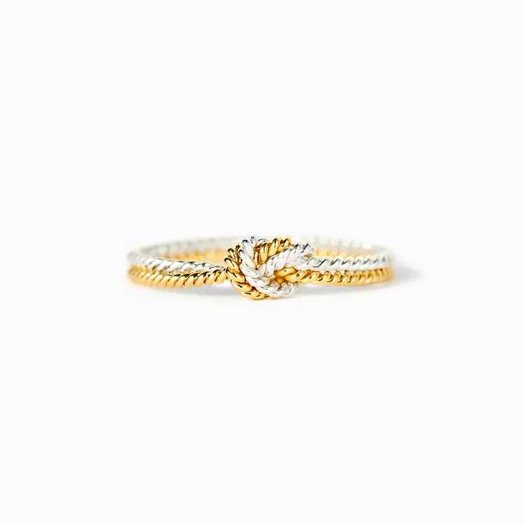 Two Strand Rope Knot Twist 925 Sterling Silver Ring