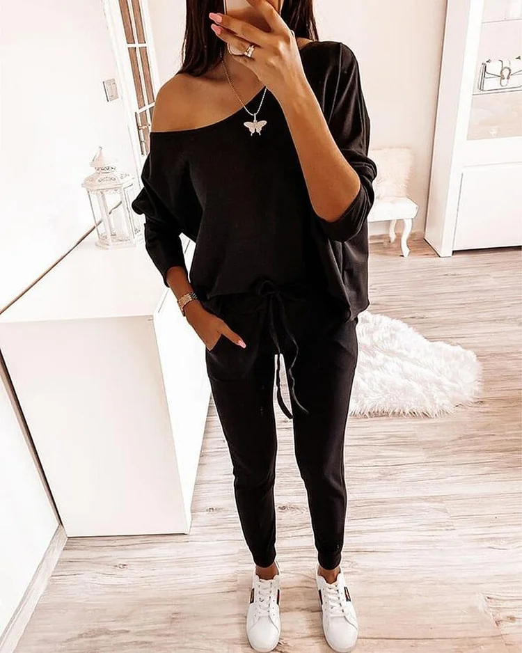One Shoulder Top & Pants Set P13779