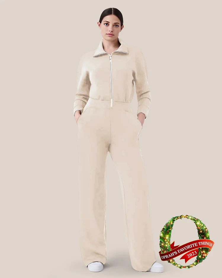 AirEssentials Long Sleeve Wide Leg Jumpsuit (Buy 2 Free Shipping)