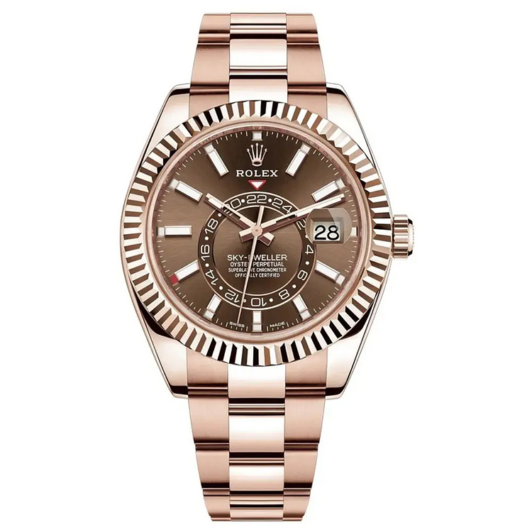 ROLEX Sky-Dweller 42mm Brown Dial Rose Gold Men's Watch M326935-0006