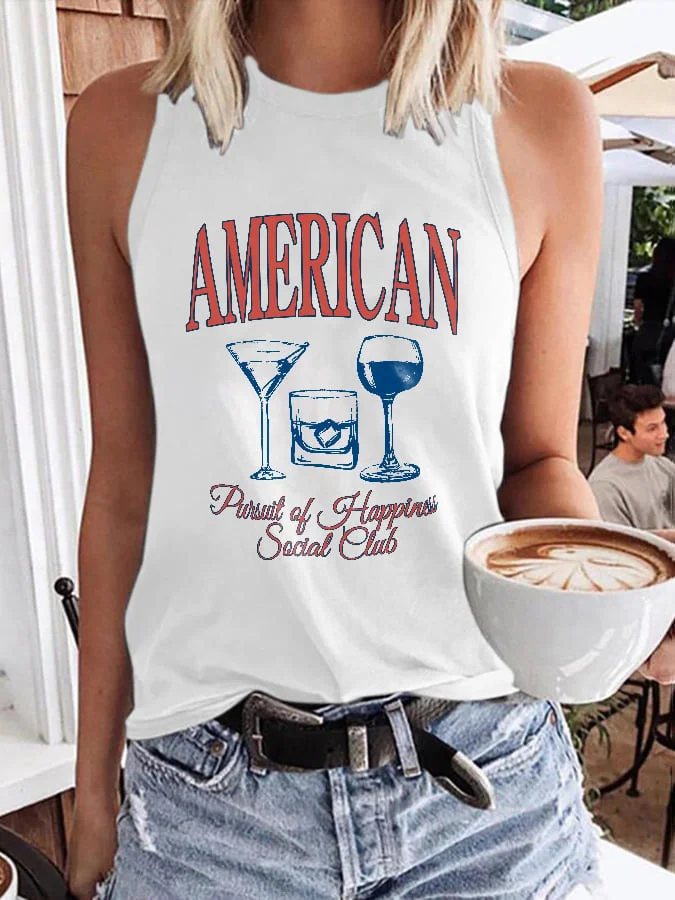 American Pursuit Of Happiness Social Club Print Women's Vest
