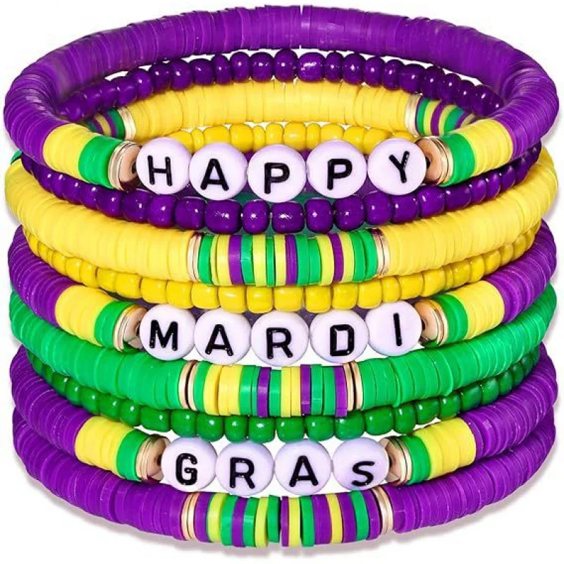Women's Carnival Party Yellow and Green Decorative Bracelets