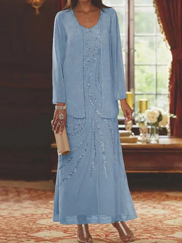 Women's Elegant Dress Two-piece with Jacket