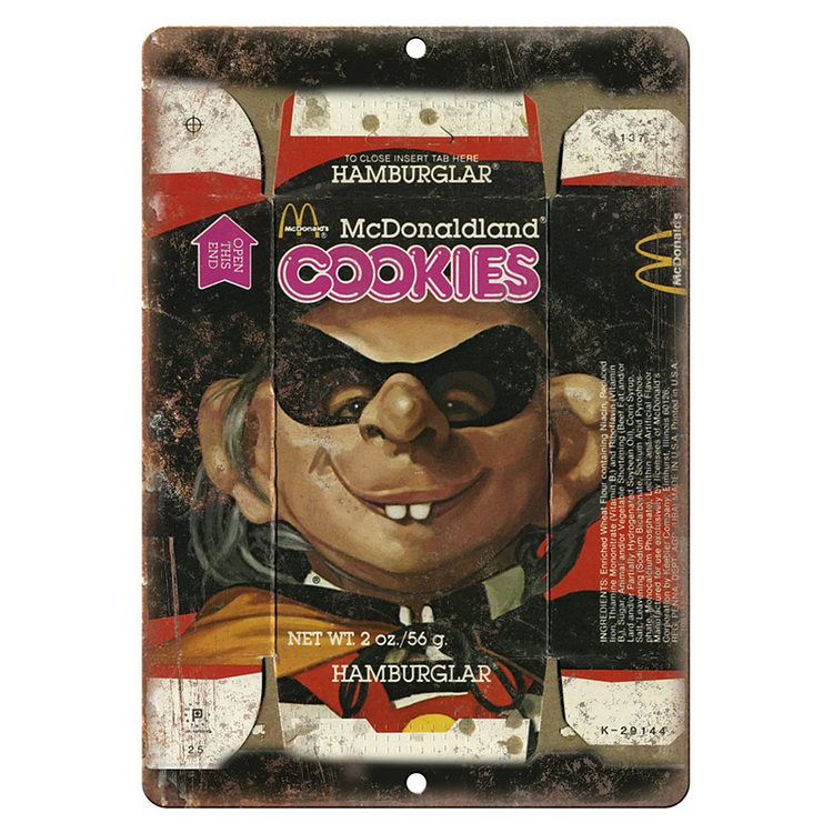McDonalds Hambuglar Cookies Box - Vintage Tin Signs/Wooden Signs - 20*30cm/30*40cm