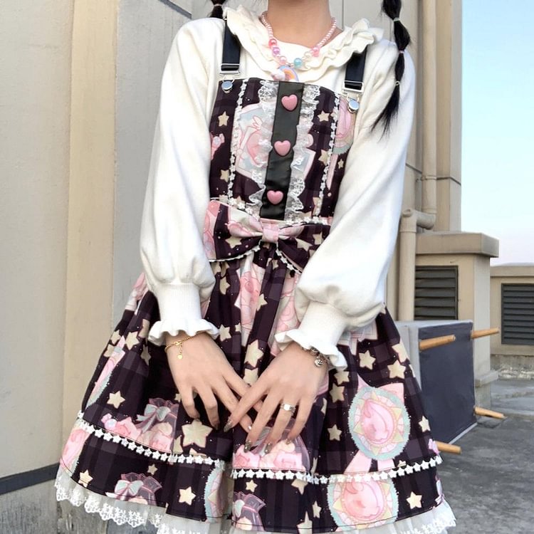Kawaii Cute angel pig lolita black sweet cute Japanese JSK suspender dress victorian dress kawaii girl gothic lolita - BlackFridayBuys