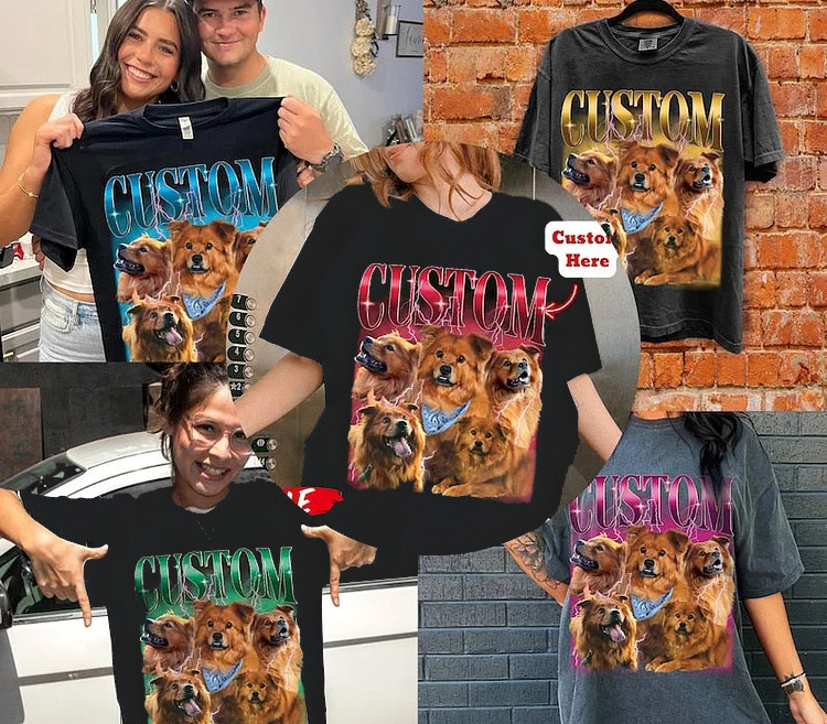 Custom Pet Vntage Shrt, Custom Cat Shrt, Dog Personalze Retro 90s Tee, Custom Dog Shrt