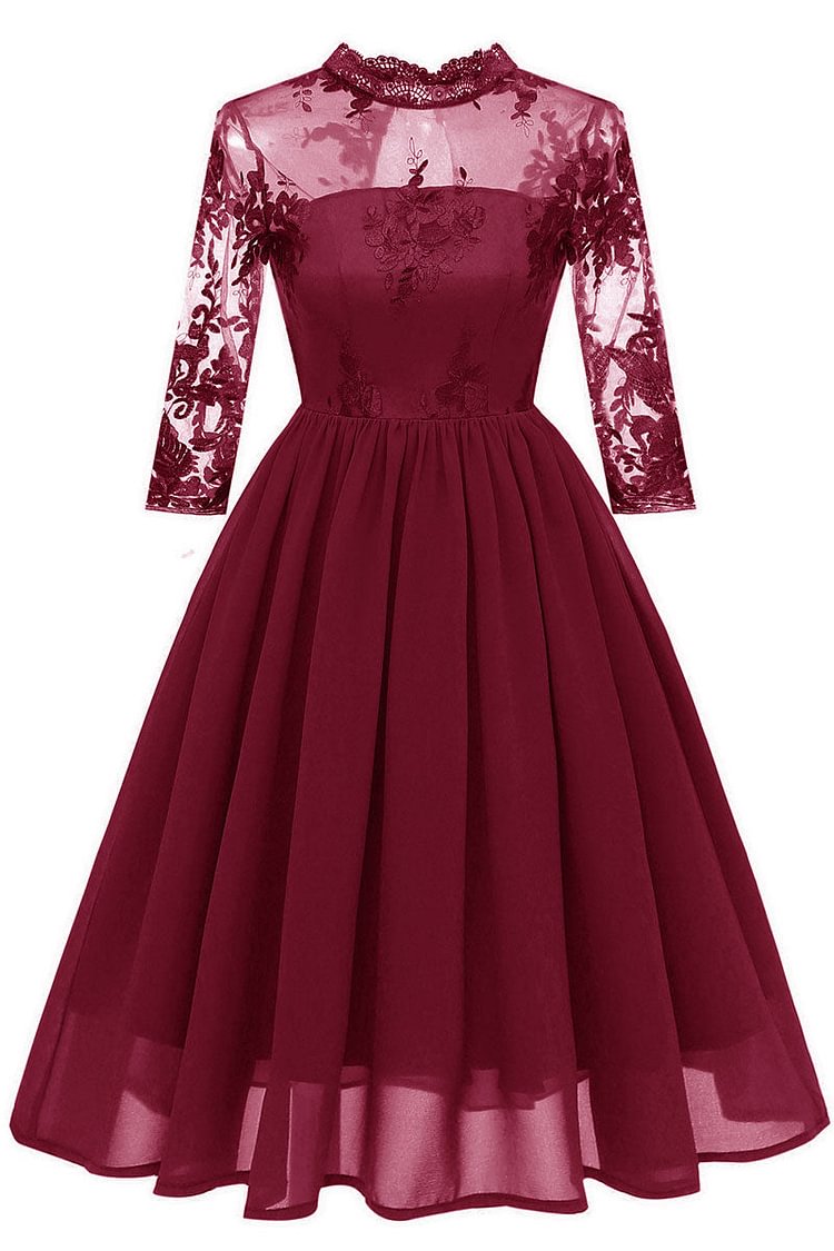 Burgundy Cut Out A-line Homecoming Dress With Appliques - BlackFridayBuys