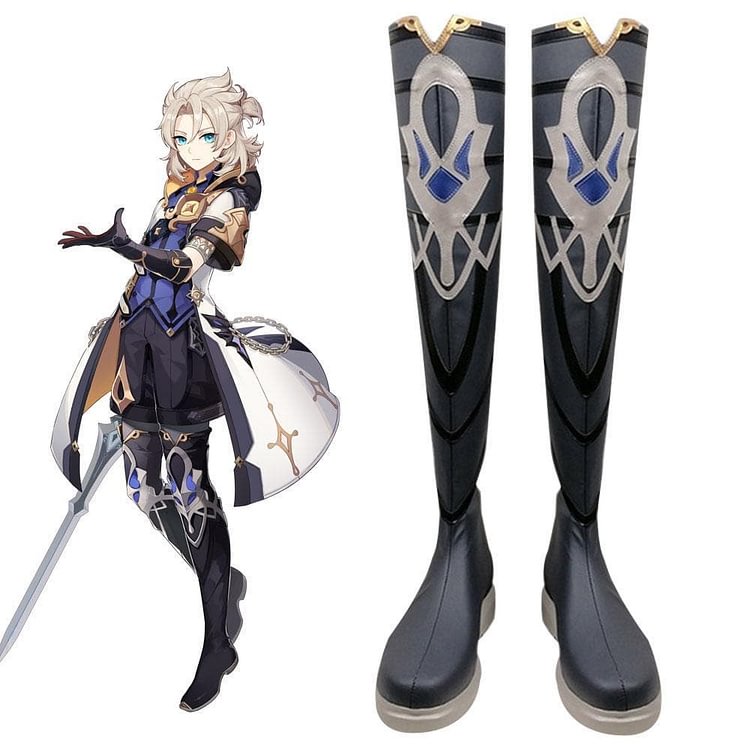 Albedo Black Shoes Cosplay Boots CC0279