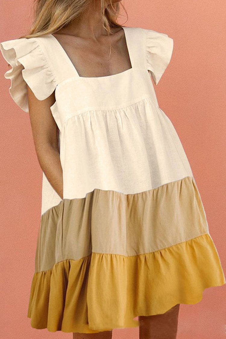 Fashion Casual Solid Split Joint Square Collar Princess Dresses - Life is Beautiful for You - SheChoic