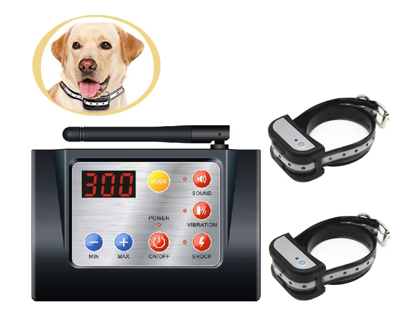 Adjustable Range for 1 Dog Nobranded Dog Wireless Fence pet Fence System Suitable for All pet Dogs Dog Fence System with IP67 Waterproof Dog Training Collar Receiver for 1/2 / 3dogs 