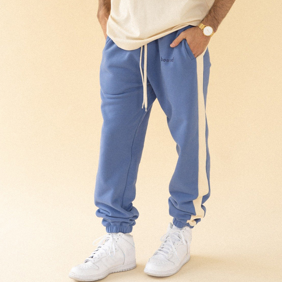 Blue Striped Jogging Pants Fashion Casual Sweatpants / [blueesa] /