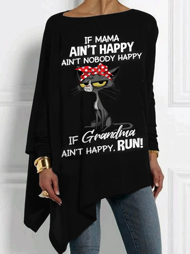 Comstylish IF MAMA AIN'T HAPPY Bat Sleeve T Shirt
