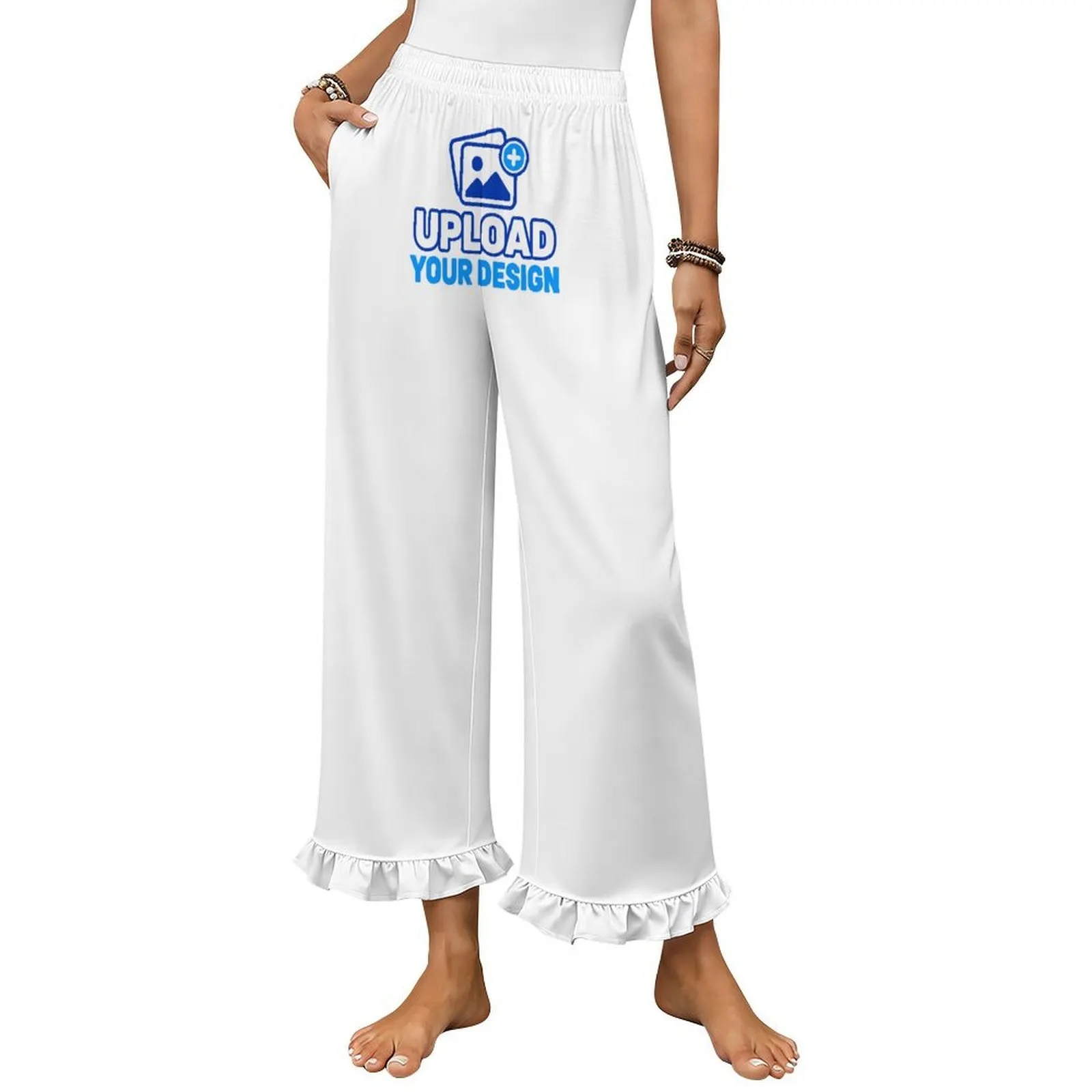 Custom Ruffle-Trim Long Pajama Pants product image 8
