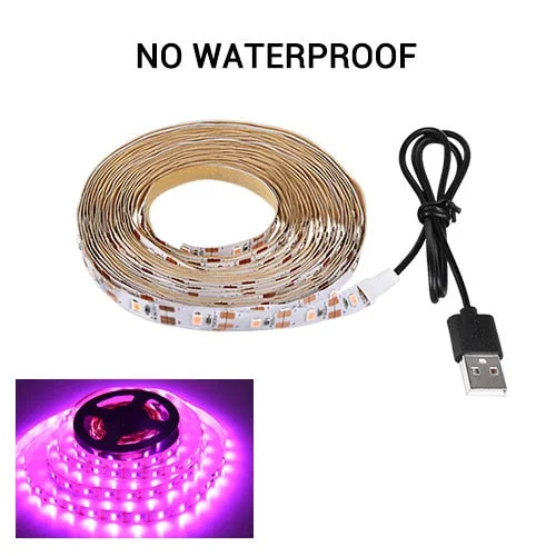 USB LED Grow Light Full Spectrum waterproof LED Strip Lights 2835 60LEDs Phyto Lamps For Greenhouse Hydroponic Plant Growing