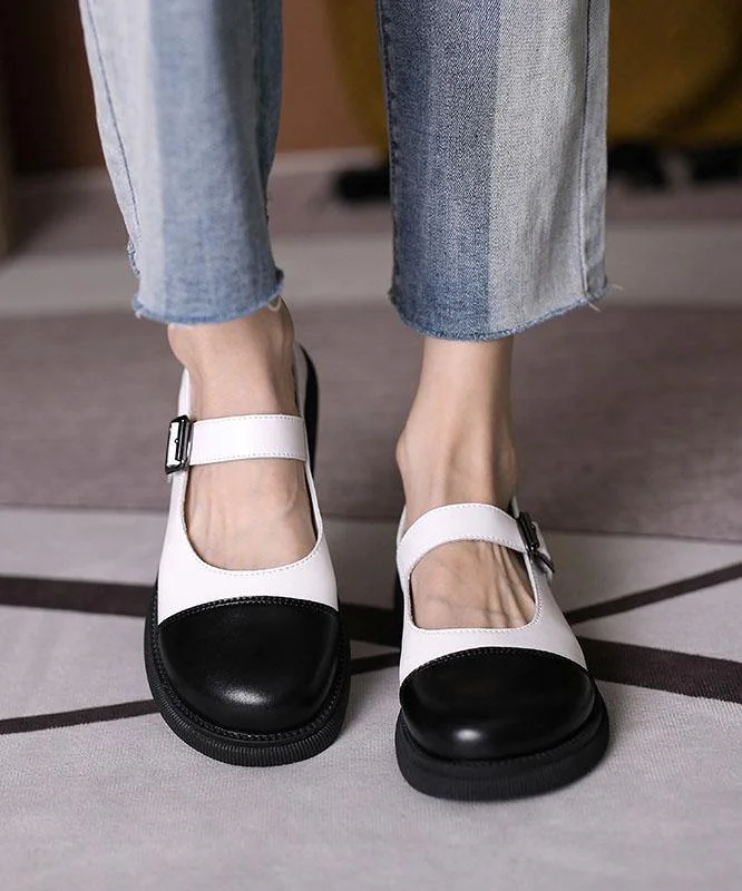 White Faux Leather Fashion Splicing Flat Feet Shoes