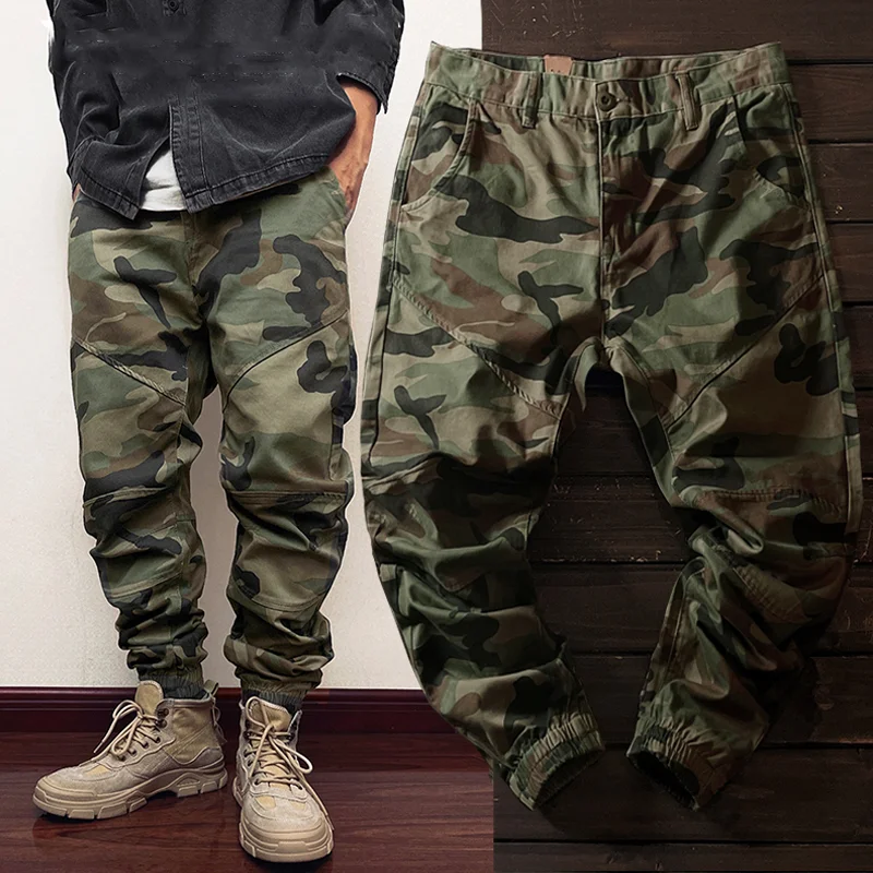 American Retro Military Camouflage Legged Cargo Pants