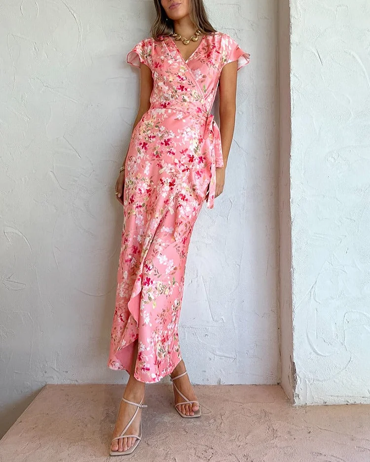 Holiday Casual Floral Long Dress