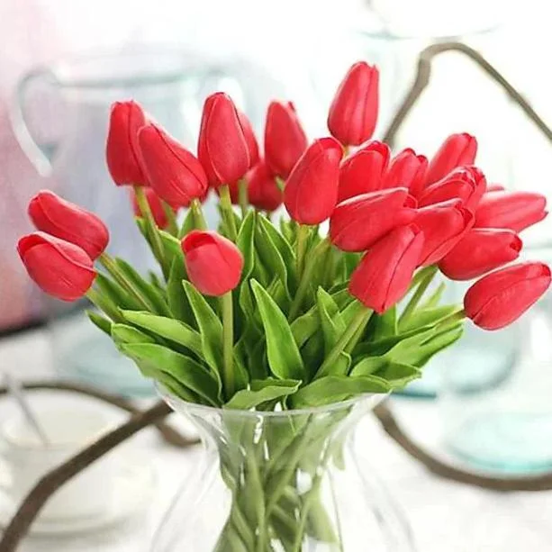 10-Pieces: PU Modern Style Bouquet Tabletop Flower Bouquet