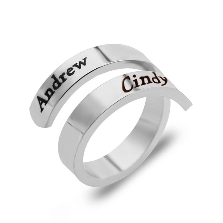 DIY Double English Letter Open Ring