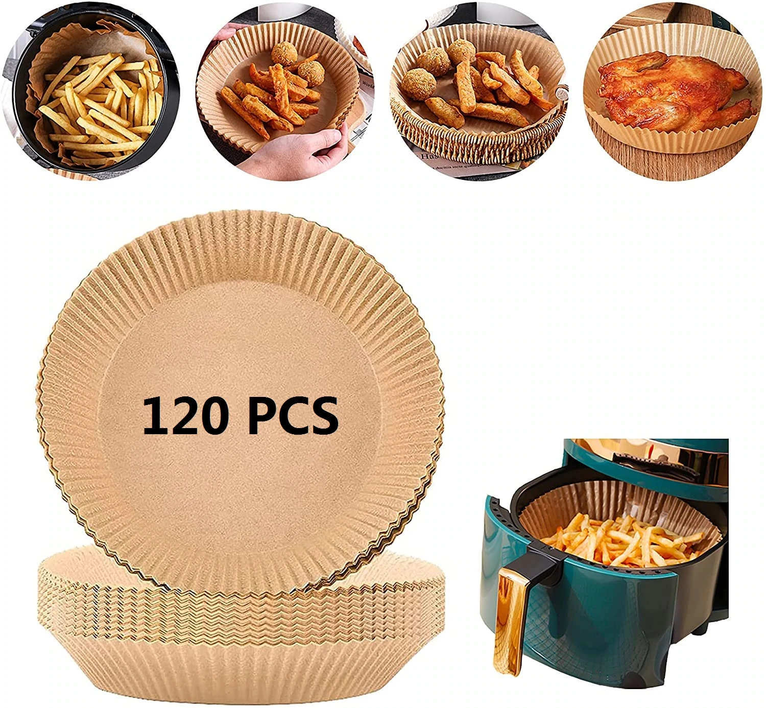 Kitcheniva Disposable Air Fryer Paper Liner 50 Pcs