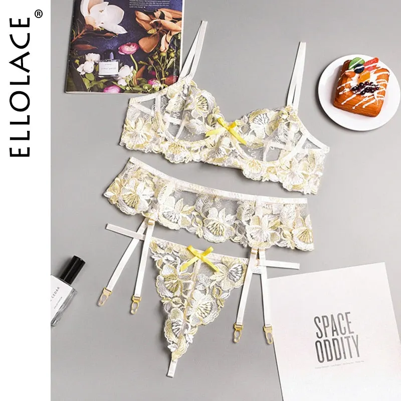 Ellolace Beautiful Erotic Sensual Lingerie Woman Floral Lace