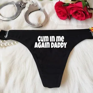 pornhint Pornhint Cum In Me Daddy Panties,DDLG Panties, Naughty Panty,Personalized Thong,Property Of Daddy, Bachelorette Gift, Gift For Her, Yes Daddy Thong