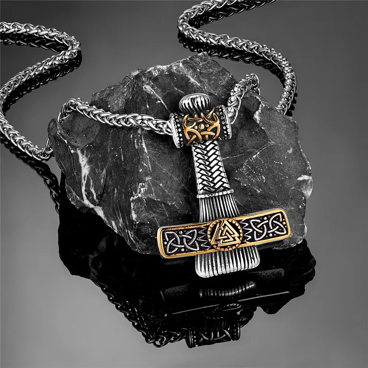 Viking Vegvisir Mjolnir Amulet Necklace