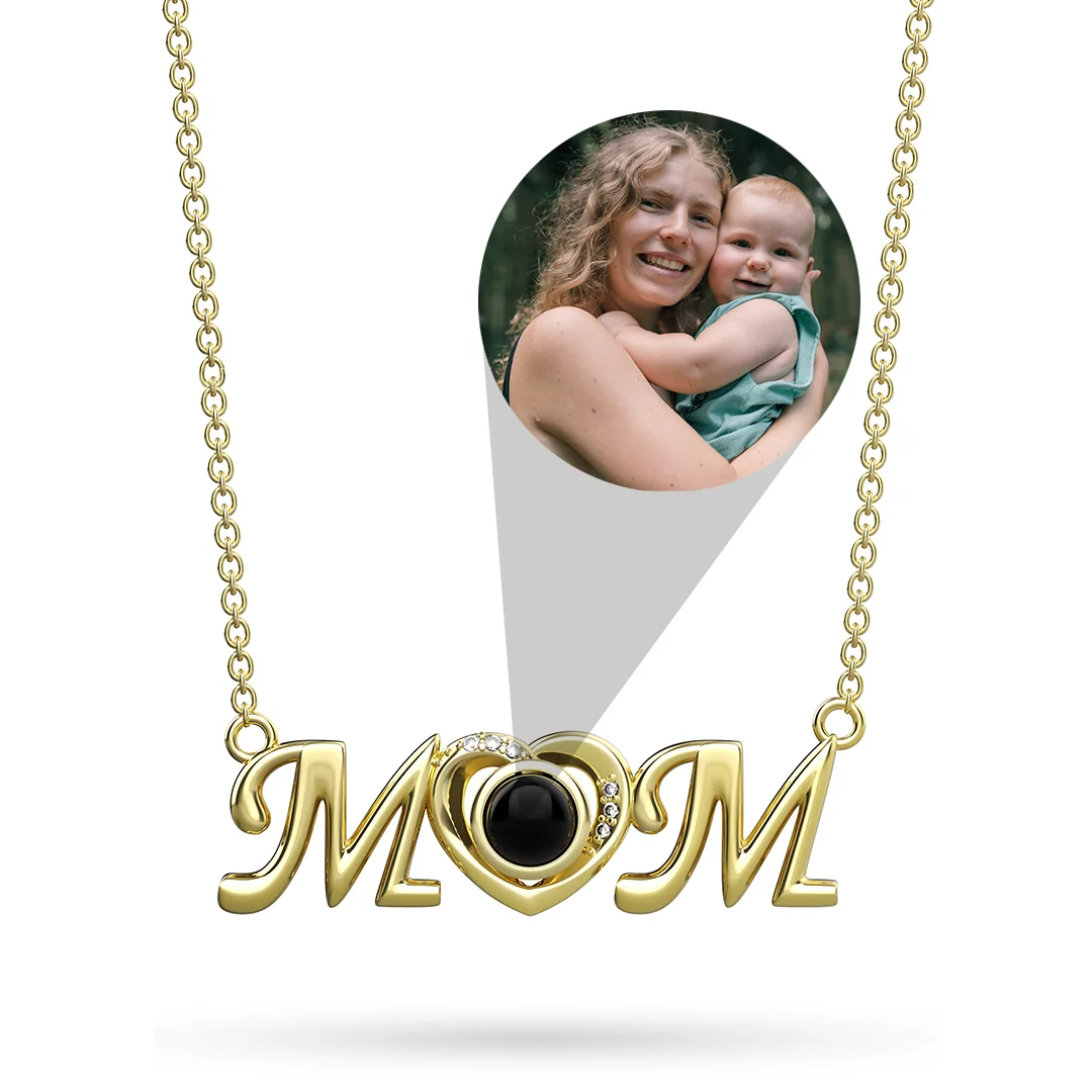 Vangogifts Projection Stone Necklace MOM Necklace Gift for Mom Wife Girlfriend Family