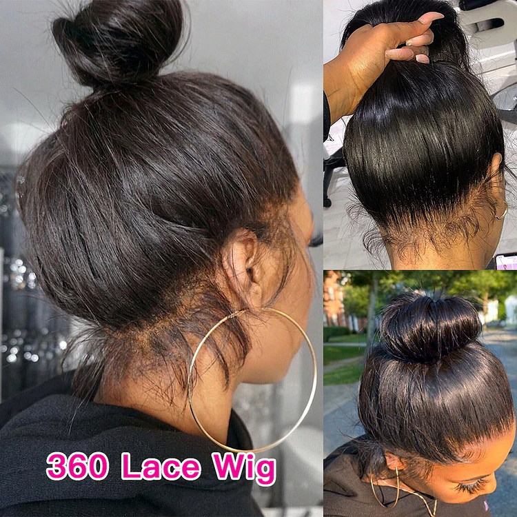 Straight Pre-Made Hairline 360 Lace Frontal Ponytail Wig