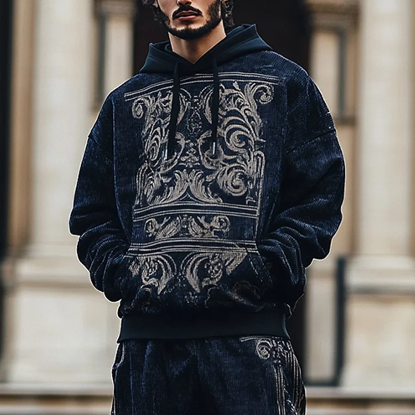 Velvet Baroque Hoodie Two Piece Suit-inspireuse