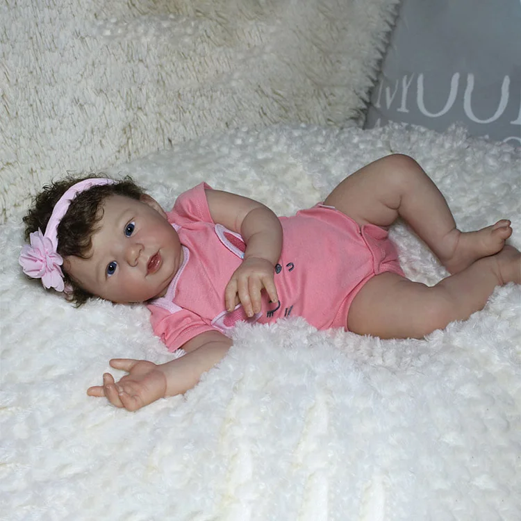  [New] 20'' Adorable Reborn Toddler Baby Girl Doll Kamalo with Blue Eyes - Reborndollsshop®-Reborndollsshop®