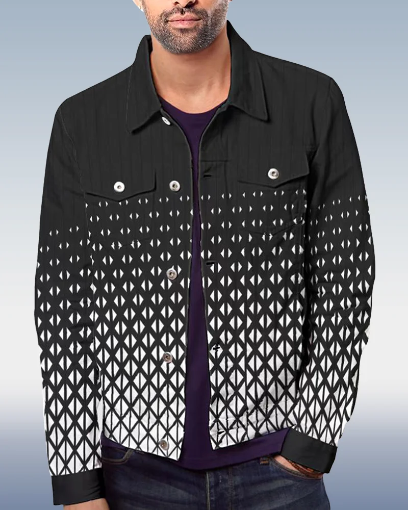 Men's Casual Geometric Pattern Jacket 031