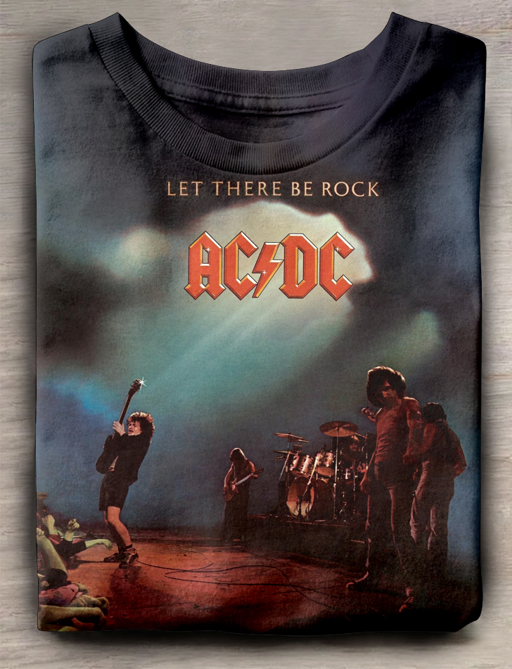 Maglietta Uomo ACDC Let There Be Rock - Manica Lunga, Cotone Ringspun, Vestibilità Unisex, Nero - 2