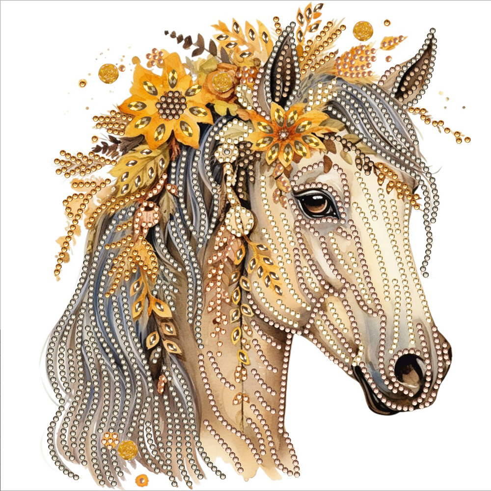 Horse (velvet cloth) AB drill full round/square diamond painting