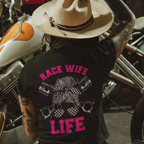 Race Wife Life T-shirt - Devcarry