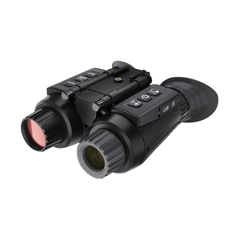 BekinTek Dual Eye 3D View Helmet Mounted Night Vision Binoculars Head Mountable Goggles Rechargeable Optics Telescope IR Full Dark Observing Adjustable Pupil Distance 7x Infrared 8x Digital Zoom 4K Video 36M Photo Independent Diopter Adjust 4 Color Effect 15