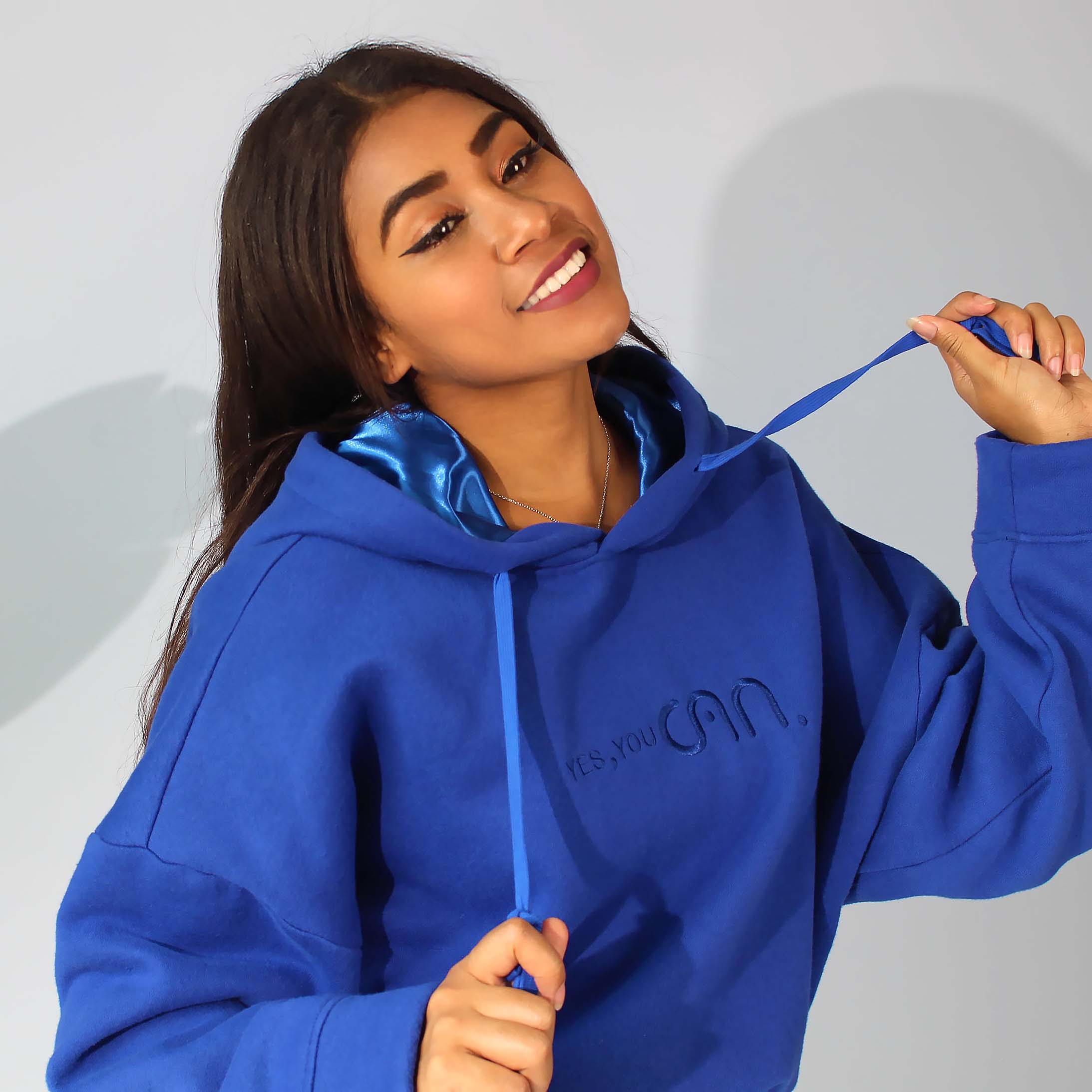 Women's Satin Lined Hoodie (Royal Blue and Pure White Satin) – Keep Your  Hair Headgear, LLC
