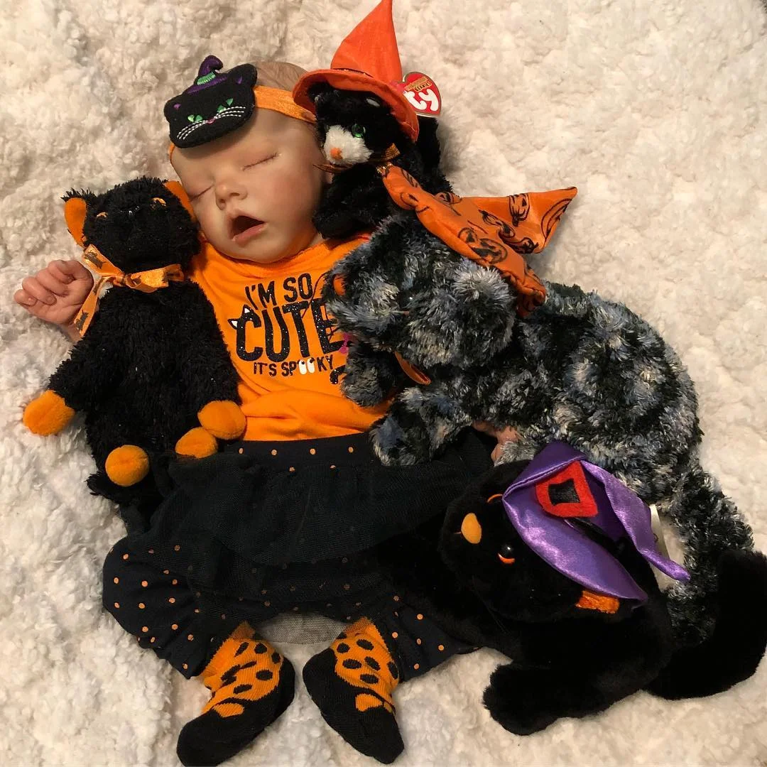 [🎃Halloween Sale] 17'' Truly Touch Real Reborn Baby Sleeping Doll Named Thea