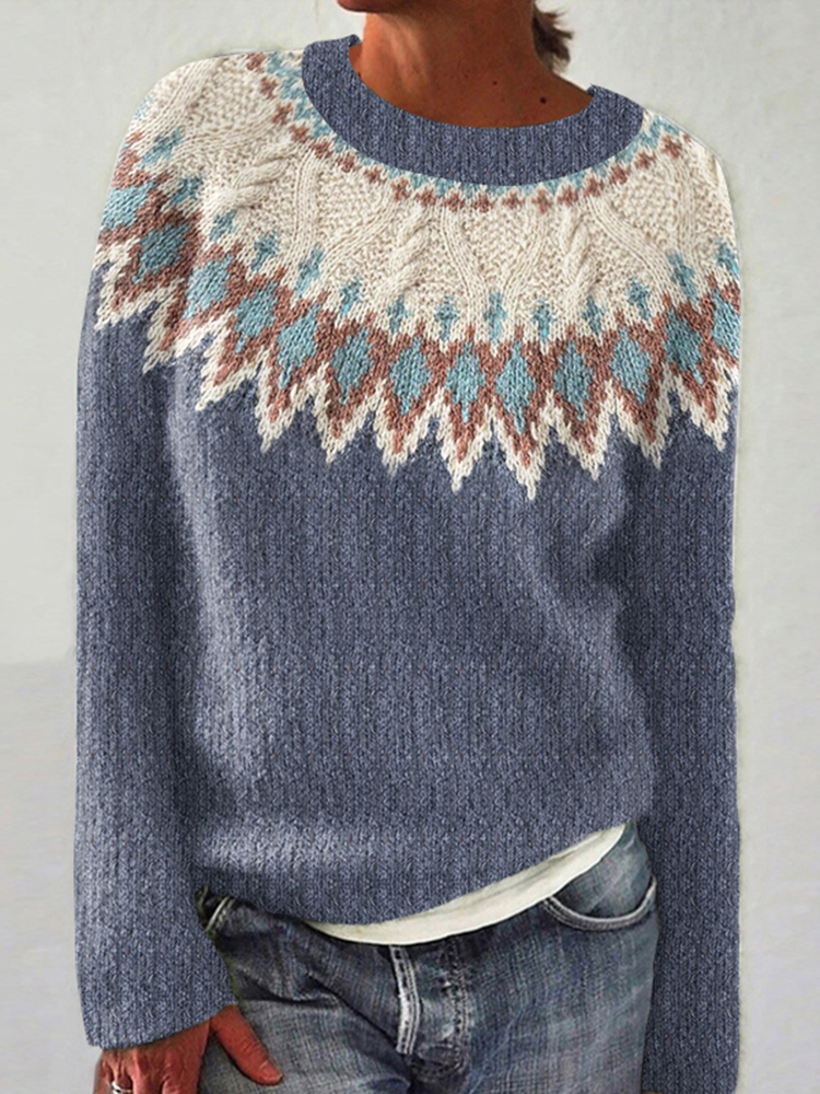 Regina | Vintage-Inspired Wave Pattern Sweater main image 1