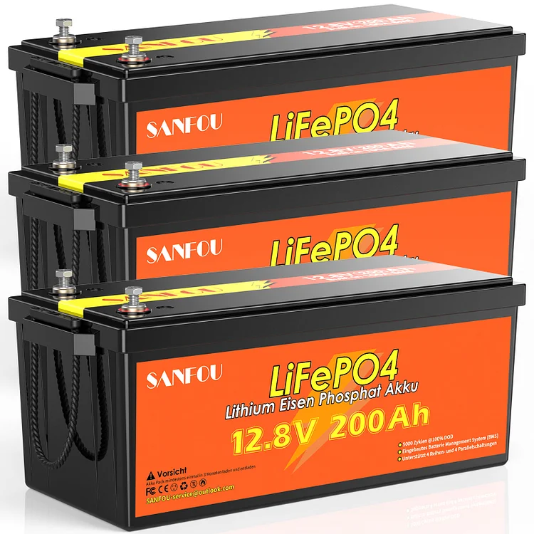 SANFOU 12.8V 200Ah Lifepo4 Battery Pack 3