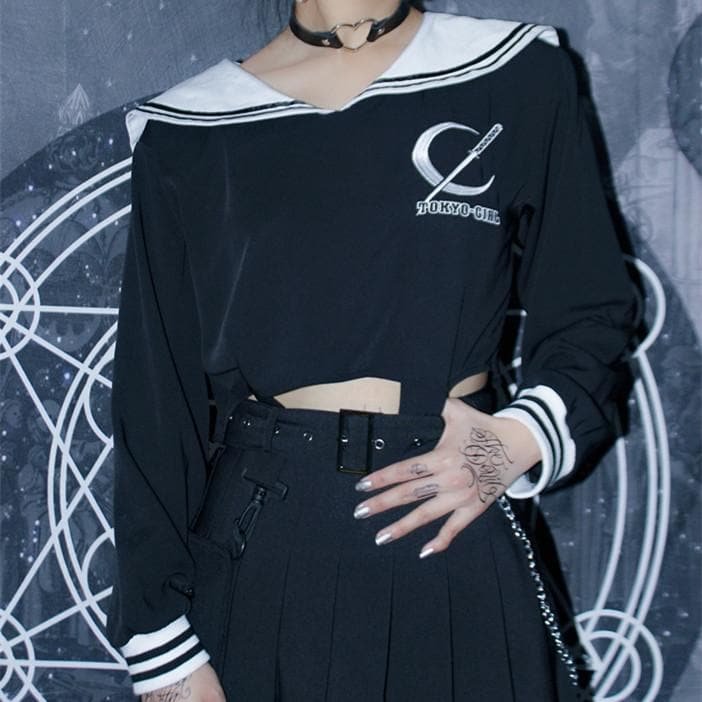 Black Tokyo Girl Sailor Shirt SP13914