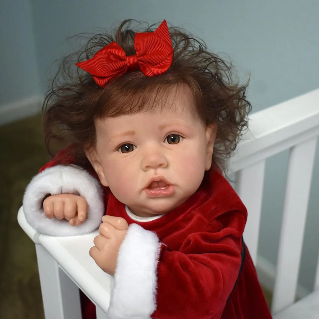 🎄12" Cute Clara Lifelike Toddler With Rooted Hair Reborn Baby Doll,Best Gift for Children