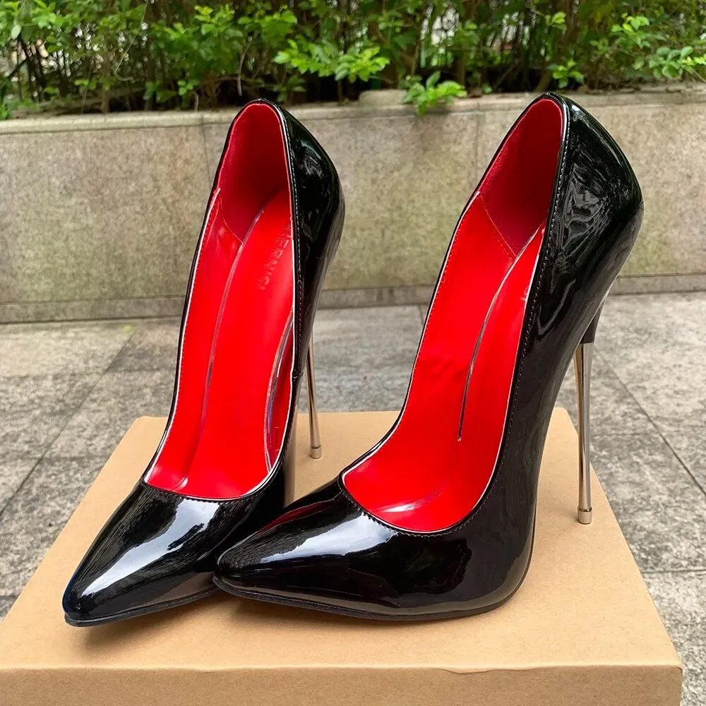 VCshoes Women Silver Rivet Unisex Pumps 16cm Extreme High Heels Silver Stilettos Fetish Pole Dance Wild Party Shoes Colour Customize