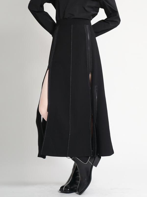 A Line Skirt With Zip Detail