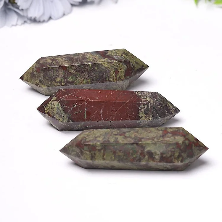 Natural High Quality Dragon Blood Stone DT Towers Points Bulk Double Point