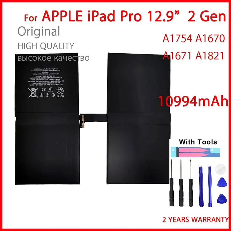 100% Genuine A1670 A1671 A1754 Battery For Apple iPad Pro 2nd 12.9'' 13000mAh Tablet High Quality Batteries With Tools