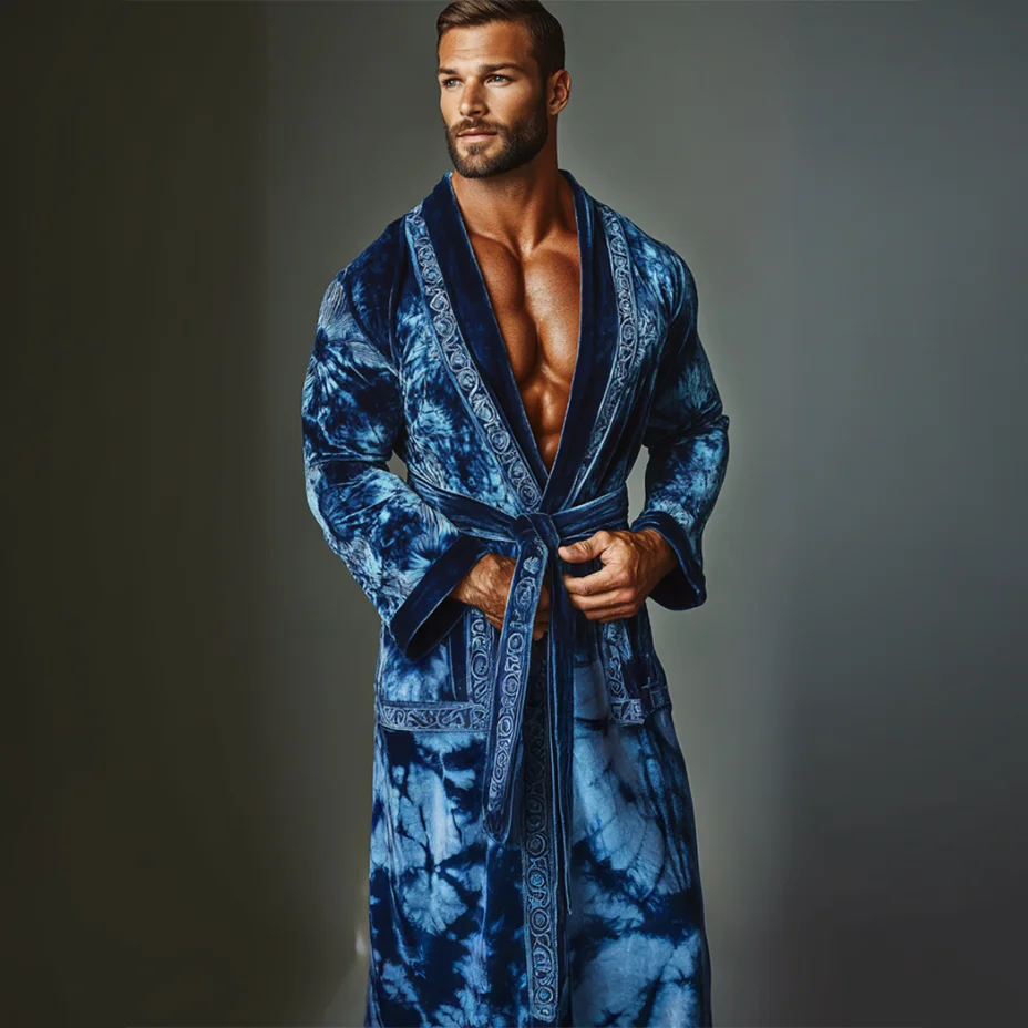 Men's Flannel Art Robe Pajamas-inspireuse